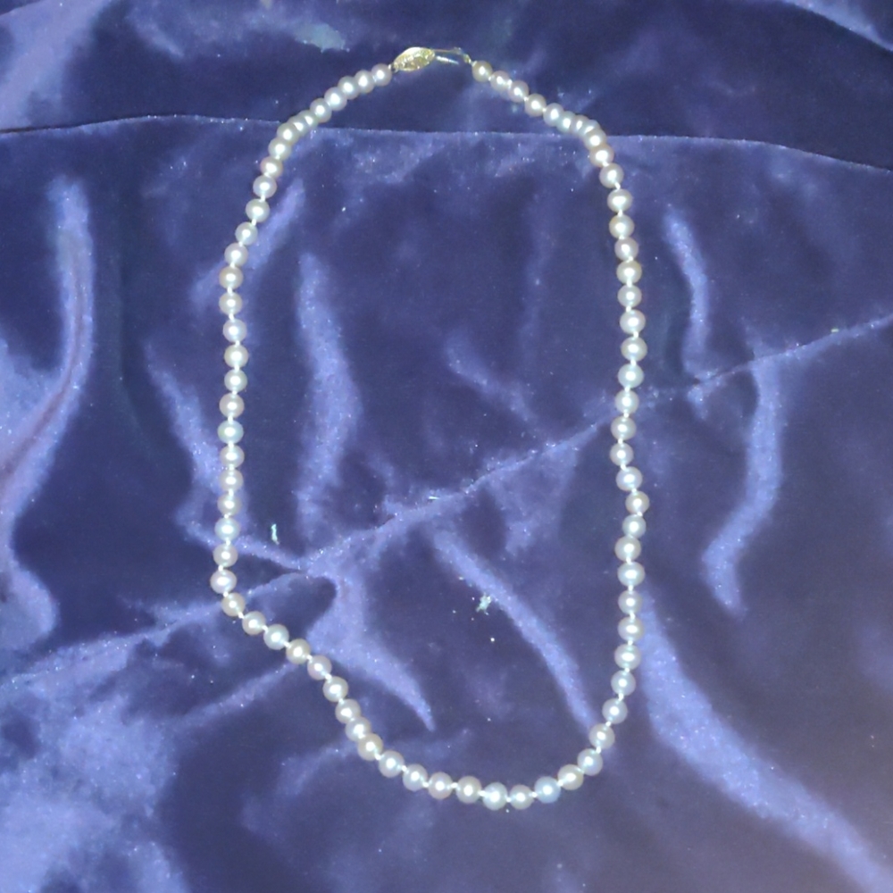 Smaller Pearl necklace, worn once, hooks